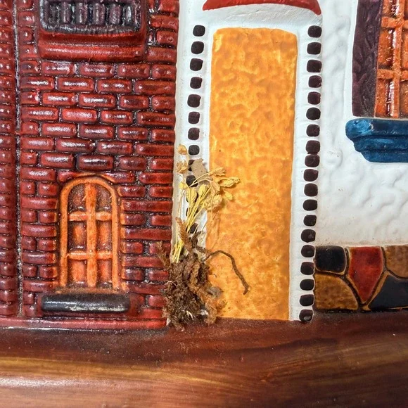 Hand Painted Ceramic House Wall Plaque Rustic Farmhouse Decor Vintage Style - Picture 8 of 9